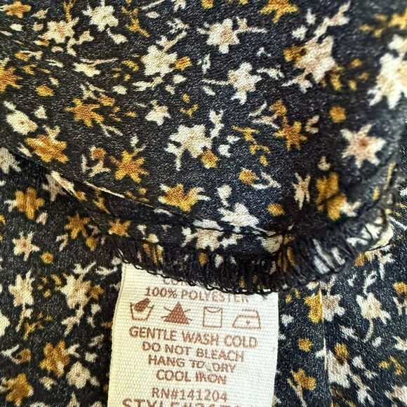 Bohme DITSY FLORAL DRESS IN BLACK tiered boho size M - Picture 8 of 8